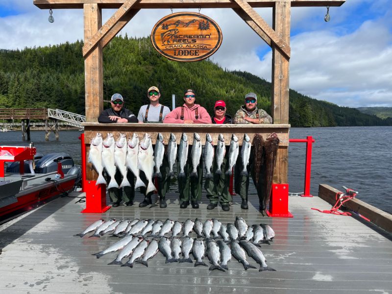 Alaska Fishing Trip Anglers showcasing the day's catch during an Alaska fishing trip
